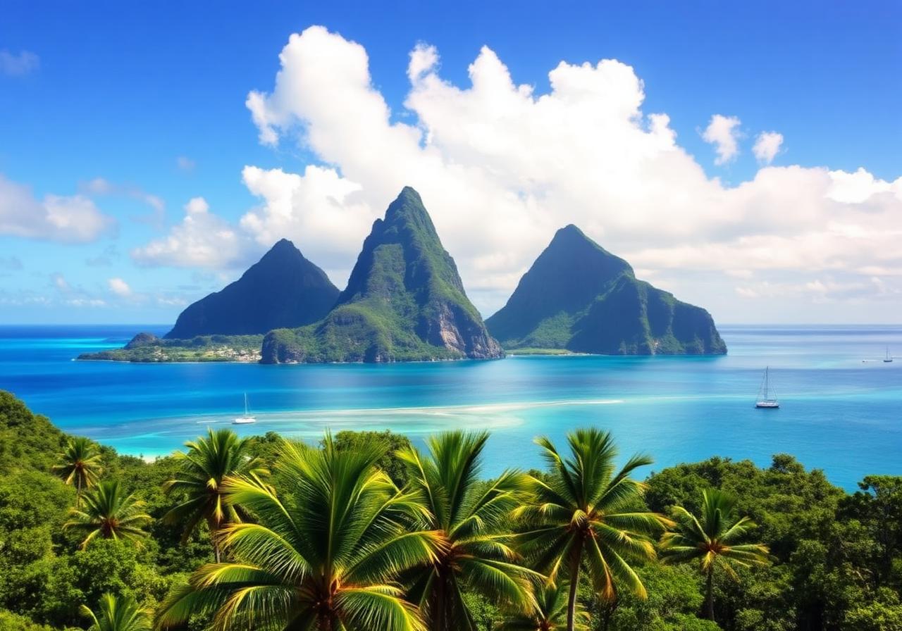 Luxury travel destination scenery in Saint Lucia